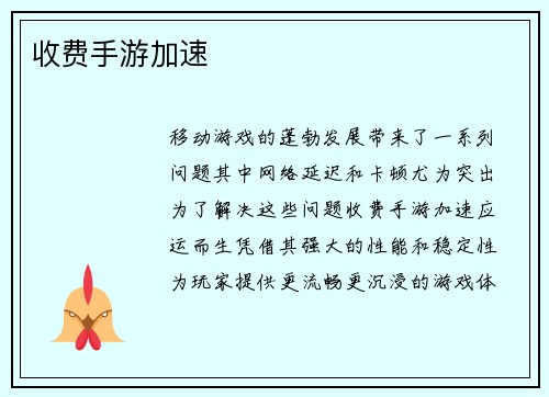 收费手游加速
